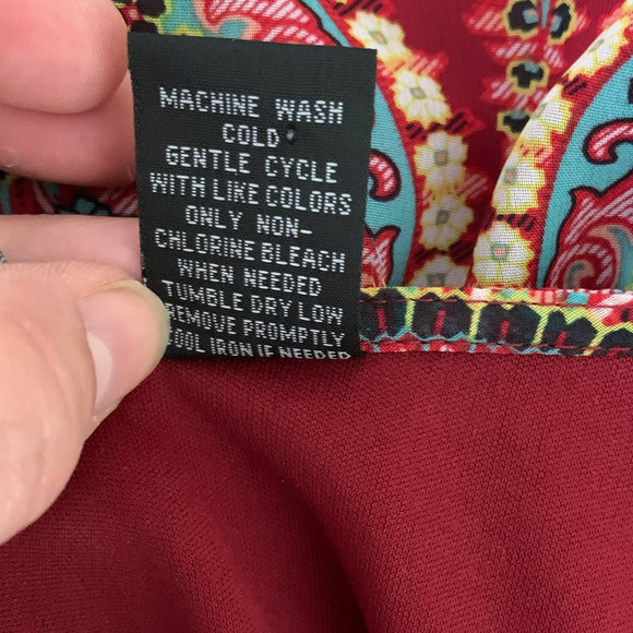 Fire Los Angeles Red Patterned Bell Sleeve Shift Dress L NEW - Picture 6 of 7